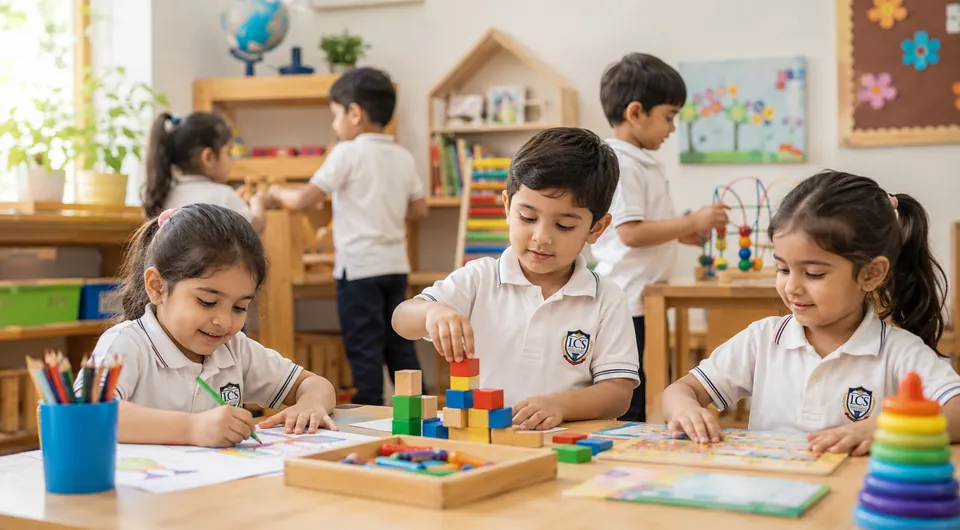Kids playing and learning