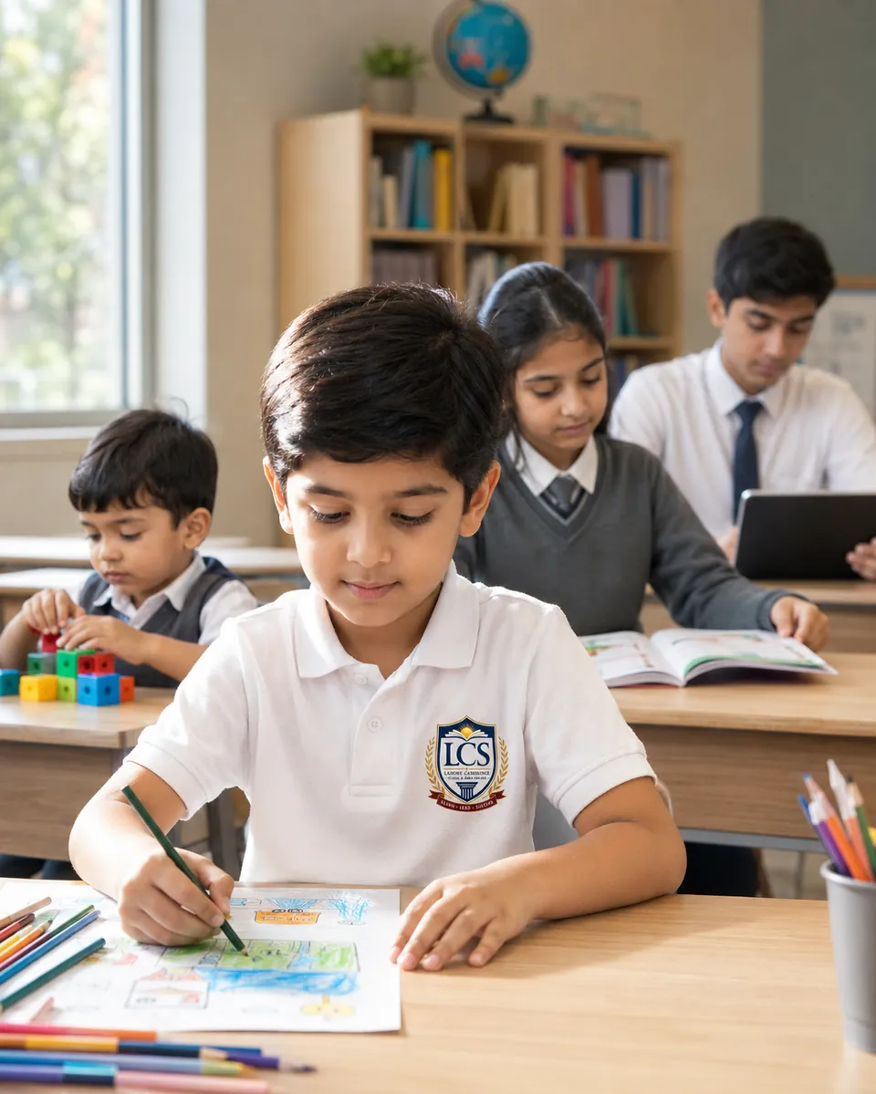Student focused on learning